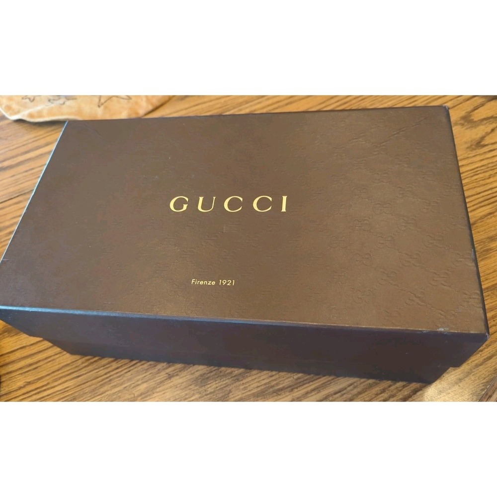Gucci GG Web Stripe Sneakers Black Leather Size 8 US Low Top Lace-Up Trainer Box - Picture 13 of 16
